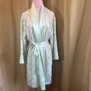 Vintage  Oscar de la Renta 2pc  Nightgown Robe & Slip  Set Mint Green Size XS
